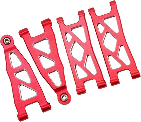 Aluminum Alloy Front & Rear Upper & Lower Swing Arms Upgrade Parts for ARRMA 1/18 Granite GROM/Typhon GROM (Red) in Kuwait