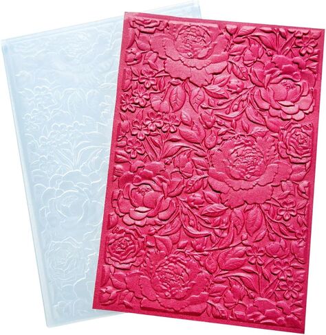 3D Peony Flowers Embossing Folders for Card Making, 3 d Flowers Texture Embossing Folder Template for DIY Paper Crafting Scrapbooking Polymer Clay Decoration in Kuwait