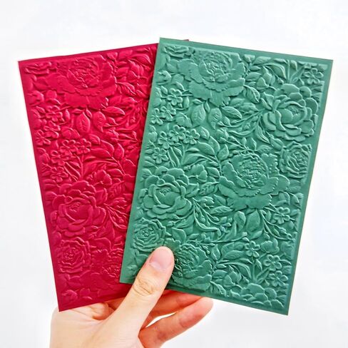 3D Peony Flowers Embossing Folders for Card Making, 3 d Flowers Texture Embossing Folder Template for DIY Paper Crafting Scrapbooking Polymer Clay Decoration in Kuwait
