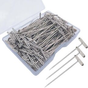 T Pins 150 Pack 1.5 inch T-Pins Sewing Pin for Blocking Knitting, Straight Wig Pin for Wigs, Sewing, Foam Head, Craft, Quilting and Office