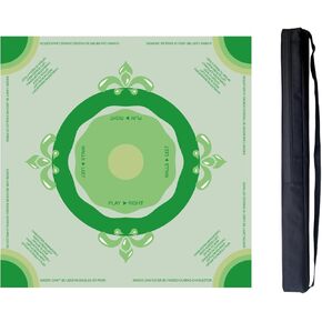 MNChunZ'F Mahjong Mat-Non-Slip Noise Reduction Gaming Mat 31.5x31.5 in for Mahjong/Poker/Board Games/Card Games/Dominoes with 33in Storage Bag (Pink-31.5in)