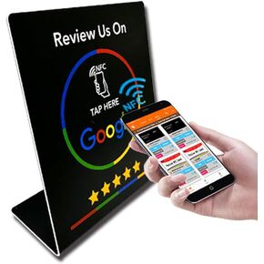 1PC NFC Review Stand 13.56MHz يستعرضنا برنامجنا على جدول NFC Stand NT / AG 215 NFC متوافق مع Google Review Display NFC Personalized （Black）