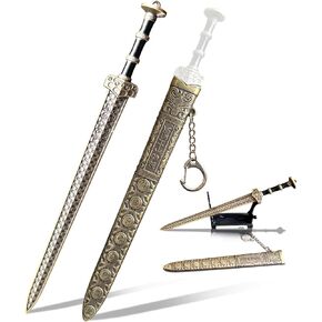 Ancient Sword Letter Opener with Sheath and Display Stand, Decorative Letter Opener Sword, Mail Open Tool Envelope Slitter