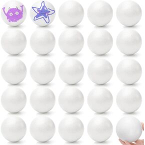 Lyellfe 24 Pack Craft Foam Balls ، 4 بوصة مستديرة كرات من البوليسترين الحرف لمشاريع DIY ، الحلي عيد الميلاد ، نمذجة المدرسة ، الرسم