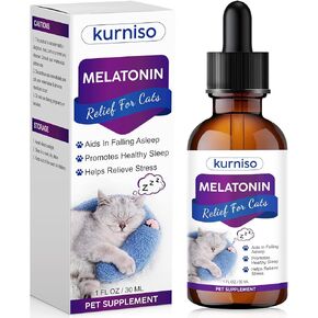 Cat Melatonin ، قطرات تهدئة القط لتخفيف القلق ، الميلاتونين للقطط ، و Cat Sleep Aid ، وتعزيز الاسترخاء ، والنوم العميق والراحة للقطط ، 30 مل.