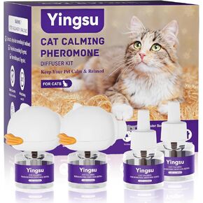 الناشر المهدئ للقطط ، معالج فعال MD MD CAT ، الاسترخاء الناشر فيرومون CAT المهدئ للفيرومون لتخفيف القلق تقليل خدش الإجهاد ، 2 الناشرون 4 عبوات