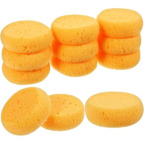 12 PCS Pottery Sponges مرونة الإسفنج الطين مستديرة تنظيف اسفنجة امتصاص الماء الإسفنج إسفنج ناعم صفراء إسفنجة لأحذية المطبخ اللوحة العناية بالجلد