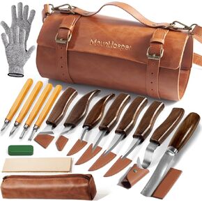 أدوات نحت الخشب ، مجموعة Whittling Wood Wood مع 8 سكاكين و 4 سكاكين نحت تفصيلية لنحت DIY ، مجموعة Widdle للمبتدئين ، نجار