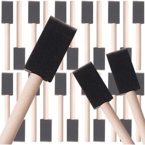 Foam Paint Brushes, 2 Inch, 48 Pack, Sponge Bruhses for Painting, Craft Paint Sponges Set, Foam Brushes Bulk, Sponge Paint Brushes for DIY, Staining, Black