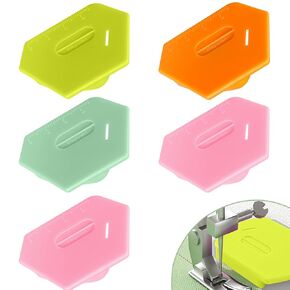 5 Pack Magnetic Seam Guide for Sewing Machine, Multifunctional Polygonal Hemmer Gauge with Sewing Tools, Strong Magnetic Seam Guide with Scale, Sewing Accessories and Supplies (4 Colors)