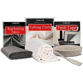 80" x 40" Large Overlocking Tufting Cloth, Non Slip Rug Pad for Tufting, and 50 Yard Twill Tape for Rug Edges