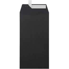 LUXPaper Open End Envelopes | Peel & Press | 6" x 11 1/2" | Midnight Black | 80lb. Text | 50 Qty
