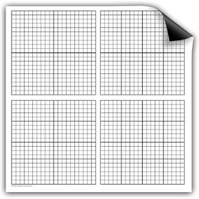 المغناطيس الجاف المحو ، 4 أرباع ، محور XY ، 23 "× 24" ، 1 "شبكة