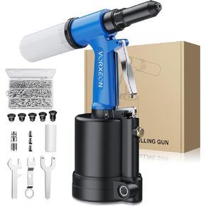 مجموعة مسدس برشام هوائي 3/32 بوصة، 1/8 بوصة، 5/32 بوصة، 3/16 بوصة، 1/4 بوصة ضغط سحب برشام الهواء 3916 رطل 1780 كجم، أداة تعمل بالهواء المضغوط NPT 1/4 بوصة لصناعات السيارات والبناء، تصنيع in Kuwait