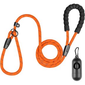 Training Dog Leash for Small Medium Dogs, Nylon Strong Durable Long Training Leash for Dog Obedience Recall Training Agility Lead to Play, Camp, or Backyard, Black, 20ft x 0.63 inch