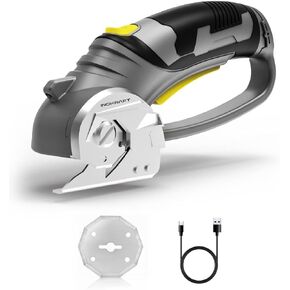 InoKraft Cardboard Cutter,Cordless Electric Scissors with Safety Button, 300 RPM High-Speed Rotary Cutter for Fabric, Cardboard, Plastic, Leather, Electric Box Cutter with LED Light, 4V Li-ion Battery