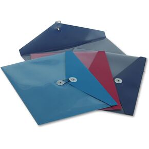 Pendaflex 90016 Poly Booklet Envelope, Side Opening, 12 1/2 x 9 1/4, 3 Colors, 4/Pack