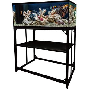 Fish Tank Stand, 40 Gallon Heavy Duty Metal Aquarium Stands, Reptile Tank, Turtle Tank, Breeder Tank Stand, Fish Tank and Stand Combo Set (Black, 36.5"x18.5"x29.5")