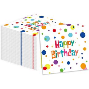 50pcs عيد ميلاد سعيد لعيد المناديل اللوازم الحفلات ، الأزهار التي يمكن التخلص منها أحبك أمي ورقة غداء كوكتيل أدوات المائدة لصالح حفل ​​عيد ميلاد الأم الأمامي