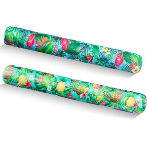 Inflatable Pool Floats Set - 2 Pack Fabric Covered Swimming Noodles for Adults, Pool Floats for Summer Vacation Party, Pool Swim Noodles for Beach Pool Sea Lake (Pineapple & Palm)