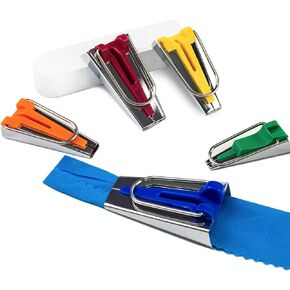 KEARING 5-Size Bias Tape Maker Kit - 1/4" 3/8" 1/2" 3/4" 1" Quilting Tools Set with Metal Guides for DIY Sewing & Fabric Binding | Durable, Non-Slip Design (5-Piece)