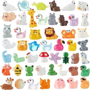 50 PCS MINI Resin Animals التماثيل المصغرة لأشكال حيوانات المزرعة ، دمية ، حديقة House Fairy ، المناظر الطبيعية الصغيرة