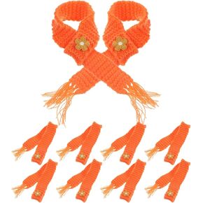 Excheart 10pcs Mini Doll Scarf Accortory و Kawaii DIY Devative Devative و Orange و Allable Size و All Seasons و Usisex والقطن والزهور