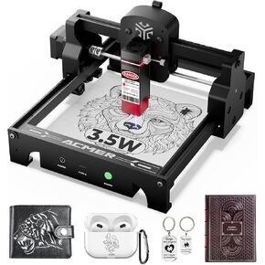 Acmer S1 Laser Engraver and Cutter Machine, 3.5W (3500mW) for Wood, Acrylic, Leather, Plastic - 130x130mm Compact Engraving Area, DIY Crafts & Art Projects, Precision Mini Engraving Framework Design