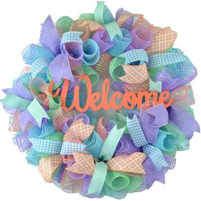 Coral Spring Wreath for Front Door - Mint Green Year Round Decorations - Mother's Day Gift - Summer Welcome Door Wreath | Lavender Baby Blue