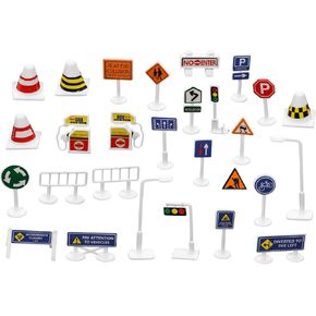 Totority 28pcs Children's Traffic Signs Traffic Toys Small Road Signs Street Road Sign Street Signs Toy Road Signs for Street Sign Toy Traffic Road Signs Puzzle Road Cone Plastic