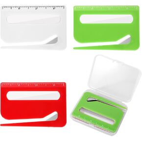 3pcs Envelope Openers, 3 Colors Package Opener Letter Cutter with Scale and Magnifier Multi-Functional Mail Slitter with Storage Case for Home Office Supplies(Red, Green, White)