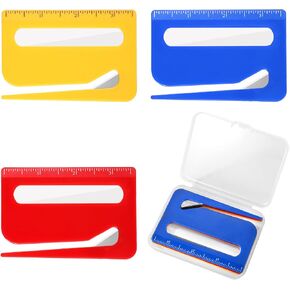 3pcs Envelope Openers, 3 Colors Package Letter Opener Cutter with Scale and Magnifier Multi-Functional Mail Slitter Blade Tool with Storage Case for Home Office Supplies(Blue, Yellow, Red)