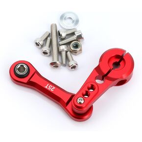 Aluminum Alloy 25T Servo Horn & Steering Linkages Tie Rod Upgrades Part for Arrma 1/7 Infraction Felony Limitless 1/8 Kraton Notorious Outcast Talion,Replace #AR340061 (Red)