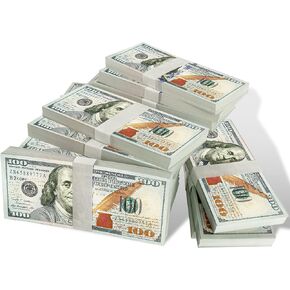 300Pcs Prop Money Play Money Props 100 Dollar Bills Realistic,for Movie,Videos, Birthday Parties,Number Learning Education Toys
