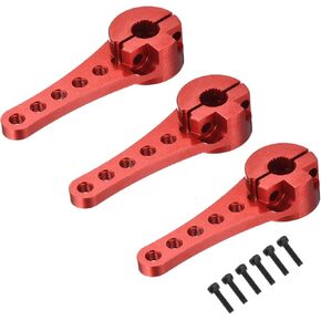 meccanixity 3 pcs الألومنيوم سيرفو قرن طويل 25T ذراع التوجيه 46 مم طول رمادي ساطع مناسبة لسيارة RC/قارب/طائرات DIY مع مسامير M2.5