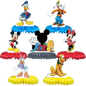 Mouse Honeycomb Centerppes for Birthday حفلة زخارف مركزية 3D Table Topper Party Party Supplies (7pcs)