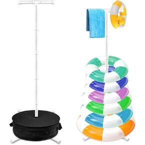 1 PC POTHOLL FLOAT RACK RACK حامل عائم مع وزن الوصفة الرملية ، 60 "× 24" PVC Swimming Ring Rack Pool Pool Organizer Pool Tube حامل للسباحة الصيفية نظارات التخزين في الهواء الطلق