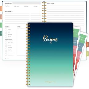 Recipe Book to Write in Your Own Recipes, Recipe Journal, Blank Cookbook, 5.5" x 8.5", Recipe Notebook to Organize Your Recipes for Kitchen - White