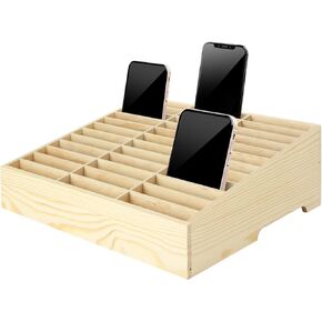 QTLCOHD 36-GRID WOODEN APPORTORE SOLDER FOR CLASSHORTACH ، STABLE STORAGINE STORAGIONIZER Organizer Organizer School for Office ، الاجتماع ، عرض رف الهاتف متعدد الهاتف