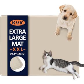 KVK Dog Food حصيرة ، 39.4 × 29.5 في حصيرة كبيرة لتغذية الحيوانات الأليفة - مقاومة للماء ، غير مقاوم للمضغ ، مقاومة للطعام والماء ، حماية الأرضيات (الأزرق الملكي)