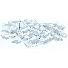 1.5 × 1.5 بوصة مربعات زجاجية مشطوفة (30 قطعة) للفن والتصميم الزجاجي الملون