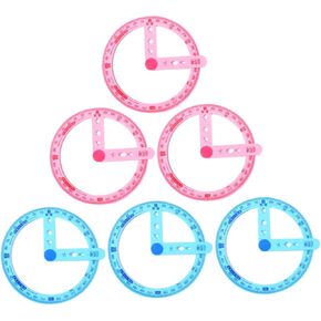 Excart 6pcs أداة قياس المنقلة الأداة الشفافة مطلقة لمكتب الفصول الدراسية للرياضيات والتعلم مقاييس القراءة للطلاب والمعلمين