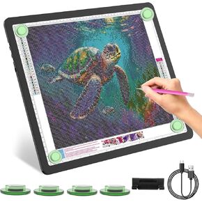 yingwond recargable a3 light pad للطلاء الماس مع بطارية 4000 مللي أمبير في الساعة ، الأزرار المادية الجانبية ، لوحة ضوء فن الماس ، وسادة الضوء المغناطيسي 13.4x18.2 ، صندوق مصباح LED للتتبع ، الرسم ، فينيل الأعشاب الضارة