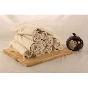 Flour Sack Dish Towels, (27 x 27 Inches), 100% Cotton Kitchen Towels, Highly Absorbent Tea Towels, Multipurpose Flour Sack Towels for Embroidery- Set of 12 - White