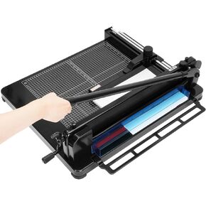 Heavy Duty Paper Cutter A3, 17" Guillotine Paper Cutter - Cuts Up to 400 Sheets with Steel Base for Offices, Schools, Businesses and Printing Shops. Black