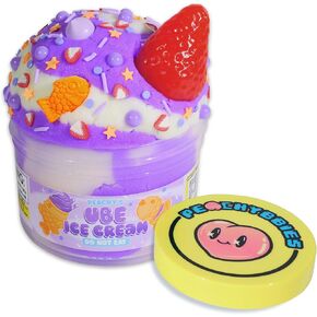Peachybbies Ube Ice Cream Cloud Slime, Made in USA Premium Scented Slime, 100% Authentic Peachybbies, 7 oz., ASMR, Sensory Gifts for Kids, Fidget Toys