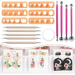 Puocaon Mini Flower Clay Cutters - 6 Shape Petal Cutters for Jewelry, Polymer Clay Tools and Silicone Tools