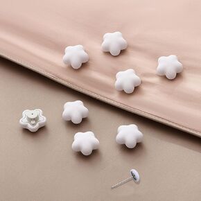 30 Pcs Duvet & Curtain Pins - Affordable Sets, Use as Duvet Donuts, Curtain or Drape Pins, or Secure Upholstery (Heart White)