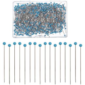 500 PCS Sewing Pins for Fabric, Blue Sewing Pin with Heads, 1.5 in, Ball Straight Pins Quilting Pin Dressmaker Pins, Pins Sewing for Crafts Jewelry Making DIY