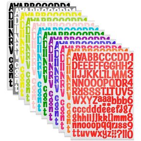 12 Sheets Alphabet Number Stickers 1512 Pieces Alphabet Stickers 1 inch Vinyl self-Adhesive Small Stickers,DIY Crafts Art Making,Decoration Arts for Card Gift,Scrapbook,Mailbox (Blend Colors)